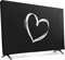 kwmobile 49-50 TV Hülle - Indoor Fernseher Bildschirmschutz Abdeckung - TV Bildschirm Staubschutzhülle - Herz Brush Weiß Schwarz