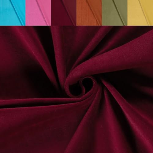 Nicki Stoff Meterware - Samtstoff stretchig - weicher Fleece - Nicky Velour - Nikistoff - Velourstoff - kuschelig weich *Ab 50cm, Farbe: 018 bordeaux