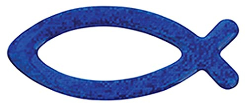 FRITZ COX 3D Fisch Aufkleber Auto | Ichthys-Fisch | wetterfest und lichtbeständig | blau | 8cm x 3,5cm