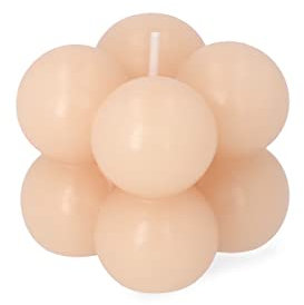 HOMLA Bubble Kerze Hellrosa 6x6x6 interessante Form kleine Kerze geruchlos