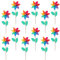 Toddmomy Spielzeug 12Pcs Ranibow Pinwheels Kinder Windmühle Spielzeuggarten Wechseln Whirligig ?enwindspielzeug mit Holzstangenblattgartendekor für Party im Freien 12 cm Kinderspielzeug