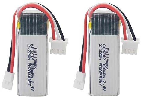 2PCS 7.4V 300mAh Batterie au Li à Haut débit pour WLToys F959 F959S XK A600 A700 A800 A430 télécommande modèle d'avion Planeur à voilure