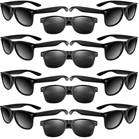 ASTARON 12 Stück Party Sonnenbrille Schwarz, Neon Sonnenbrille Vintage Sonnenbrillen Set Retro Lustige Party Brille für Strand Hochzeit Party Pool Party Supplies