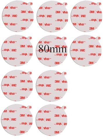 3M 4950 VHB doppelseitiges Klebeband Klebestreifen Klebepads Extra stark Schwerlast Acrylschaumband Hochleistungsklebeband Montageband, Innen-Außenbereich (10 Stück, 80mm diameter)