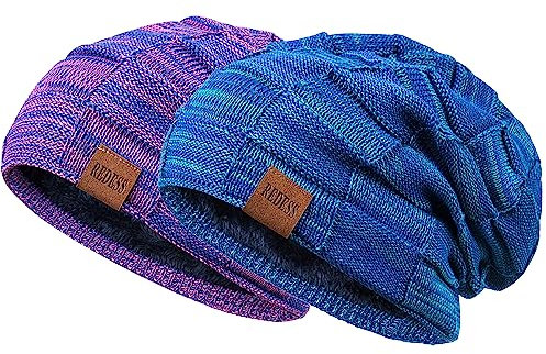 REDESS Beanie Mütze für Herren und Damen Winter Warme Mützen Stricken Slouchy Thick Skull Cap…