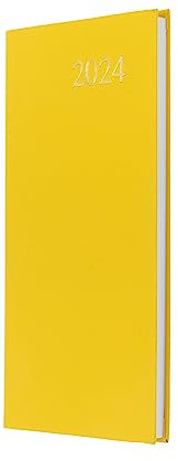 Collins Debden Collins Essentieller Terminplaner, Wochenplaner 2024–2024, Planer, Tagebuch, Soft-Touch, flexibler Einband, kleiner Taschenkalender 2024 (Gelb)