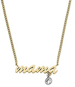 FOSSIL Halskette für Frauen Sadie Name Necklace Zweifarbige Edelstahlkette, Länge: 406mm+60mm, Breite: 19.5 mm, Höhe: 9mm, JF04431998