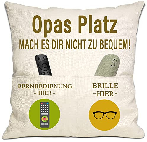 Bommex Tasche Kissenbezug für Opa von Enkelin Enkel Opa Geburtstag Geschenk Familie Geschenk Weihnachten Geschenk (Opa)