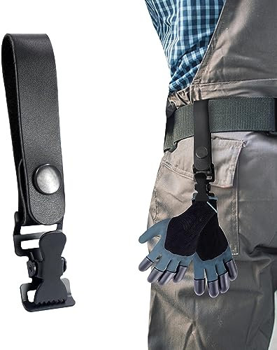 Handschuhhalter Handschuh Clip Halte Handschuhclips - 14cm Leder mit Metall-Karabiner, Aufhänger für Handschuhe Masken Brille Helme Kleiderbügel, Arbeitshandschuhe, Aufhängen von Handtüchern