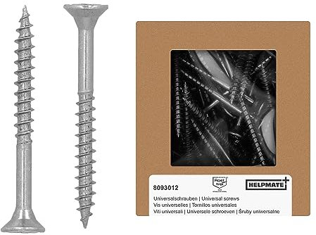 HELPMATE - Universalschrauben Senkkopf 4,0x40 Edelstahl A2 Rostfrei - 225 Stück Holzschrauben mit T-Antrieb und Teilgewinde - Spanplattenschrauben für Innen- und Außenbereich