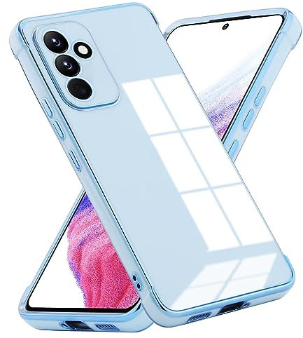 Kaywzo Hülle für Samsung Galaxy A14 4G/5G,Minimalismus Shiny Galvanisiertes Kieselgel Handyhülle,Vier-Eckig Stoßfester Schutzhülle,Dünn TPU Kratzfeste Case Cover,Blau