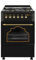 SOLTHERMIC F5S04E3RB COCINA ELECTRICA NEGRA RUSTICA CON MANDOS DORADOS/ANCHO 50 CMS / 4 FUEGOS/HORNO MULTIFUNCION 60 L. / ALTA GAMA