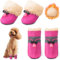 Dog Snow Hundeschuhe Winter,4 Stück Stiefel für Hunde,Schneestiefel Hunde,Geeignet für Kleine Und Mittelgroße Hunde, rutschfest Und Warm, für Outdoor-Aktivitäten Geeignet, Waschbar (S, Rosa)