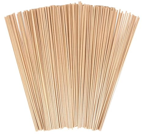 Holzstäbchen Rund, 250 Stück Zuckerwatte Stäbe Rund Holzstäbchen, Holzstäbchen zum Basteln Rundholz Holzstab für Basteln Modellbau DIY Handwerk Holzarbeiten 300mm x 3mm