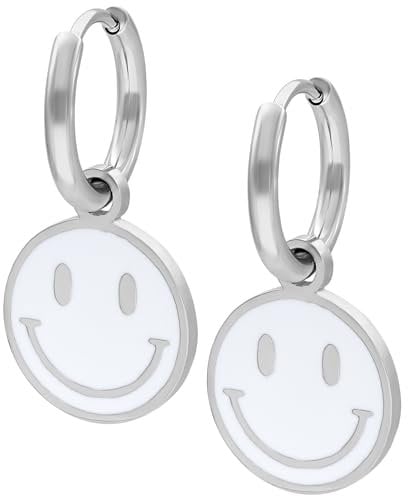 Wildcat Little White Smiley Hoops Silber onesize