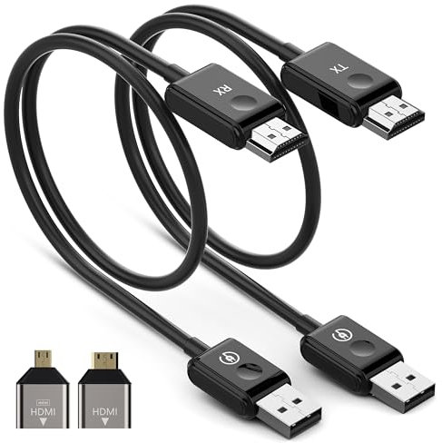 TIMBOOTECH Wireless HDMI Transmitter and Receiver 1080P 5G, HDMI Wireless Extender Mirror Screen, Streaming Video/Audio/File from Laptop/TV Box/Camera to TV/Projector/Monitor