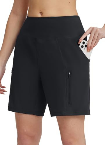 BALEAF MTB Shorts Damen Radhose Schnelltrocknend Fahrradhose Damen Mountainbike Shorts Outdoor Shorts Schwarz L