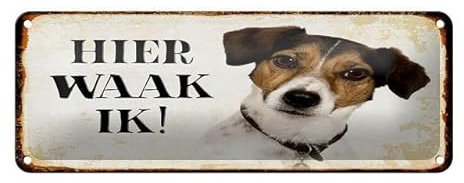 Blechschild 27 x 10 cm Hier Waak IK ! Jack Russel Terrier - DekoNo7