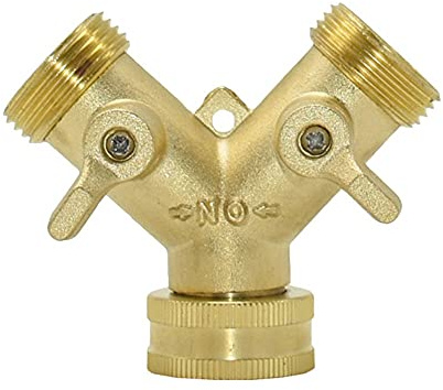 Vanne à bille, Vanne à bille Barb, Connecteurs de Tuyau, Laiton Femelle 3/4à Robinet 2 Voies 5/8 Séparateur d'eau de Mamelon 3/4Mâle Y Robinet de Jardin Connecteur Rapide Valve d'irrigation 1pcs (C