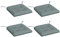 Outsunny Lot de 4 Coussins de Chaise de Jardin capitonné Coussin Chaise extérieur Coussins d'assise Rembourrage 4 cm Tissu Polyester dim. 43L x 41l cm Gris