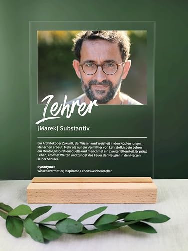 Lehrer Geschenk personalisiert - Acryl Geschenk - Definition: Lehrer - Der Lehrer, Lehrer Geschenk, Lehrer Geschenke, Lehrer Geschenk Lustig, bester Lehrer
