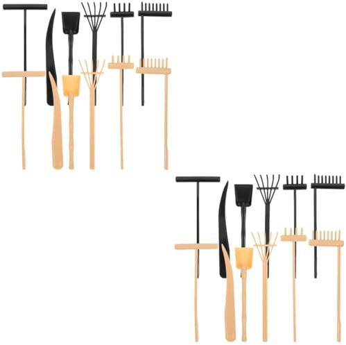 BESTonZON 2 Sätze Zen-sandtischrechen Mini-Zen-gartengeräte Miniaturen Zen-Sand-gartengeräte Rock-Zen-Garten-kit Rechen Handwerk. Sandkunstwerkzeuge Deko Plastik Büro Zen Garten Sandkasten