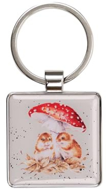 Wrendale Designs Schlüsselanhänger Mushroom in my Heart Maus, grau, 40mm x 80mm