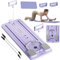 ExeractFit Upgraded Bauchtrainer Bauchroller Board, Pilates Board Pilates Reformer Set Ab Roller Trainingsgerät Automatisches Rebound Bauchmuskeltrainer Mit Widerstandsband(Lila ohne Griff)