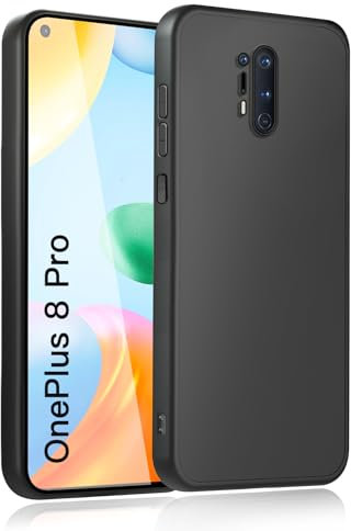 wsiiroon Handyhülle für OnePlus 8 Pro Hülle, Stoßfest Kratzfest, Anti-Fingerabdruck, Anti-Rutsch Fallschutz Schutzhülle, Anti-Öl, Unterstützt kabelloses Laden für OnePlus 8 Pro Case (Schwarz)
