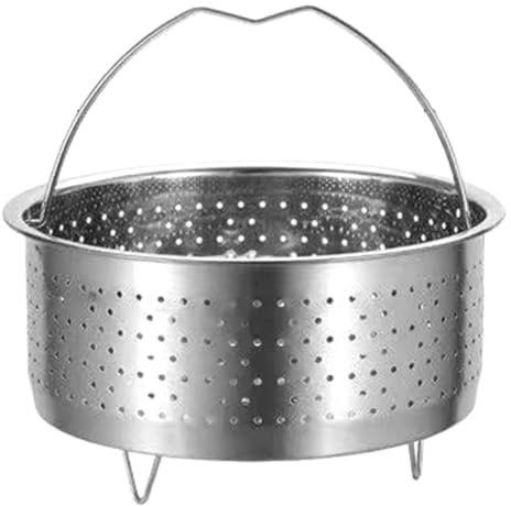 Orolotay Cesta de Vapor de Acero Inoxidable, Olla Arrocera, Vaporera para Olla de CoccióN InstantáNea con Asa, Olla A PresióN, Vaporera de Arroz