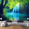 MIATCENRT Papier Peint Panoramique 250X175Cm (L×H), Forêt Cascade Papier Peint Tissu De Soie, 3D Effet Décoration Murale Poster, Nature Tableaux Muraux Photo Trompe L'Oeil Ornament
