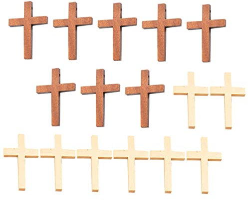 Generisch 20PCS Holz Kreuz Handwerk Massivholz Kreuz Hause Dekoration Weiß und