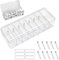 Storage Box for Chargers, Data Cables Organiser, Cable Management Box with 8 Compartment, Power Strip Storage with Lid and 10 Power Strips Wire Ties for Office Home