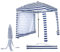 GYMAX Tenda da Spiaggia Portatile, Tende Parasole Spiaggia Portatile 183 x 183 cm, Tenda Mare in Poliestere Resistente, Parete Laterale Removibile, con Borsa per Campeggio e Picnic (Blu)