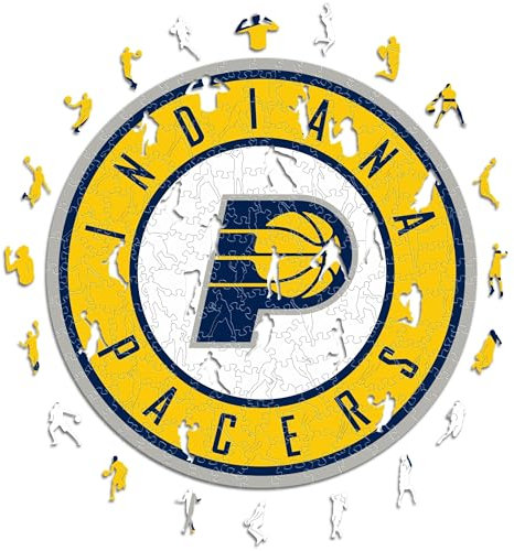 Iconic Puzzles - Indiana Pacers, Logo, Holzpuzzle, offiziell lizenziert von der NBA, 100% nachhaltig, Größe L, 500 Teile