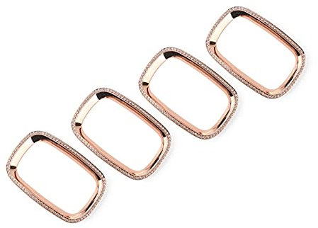 Moulures intérieures Autocollant De Cristaux De Garniture D'aération De Couvercle De Sortie De Tableau De Bord Pour MINI Pour Cooper Pour Countryman F60 2017(Rose Gold)