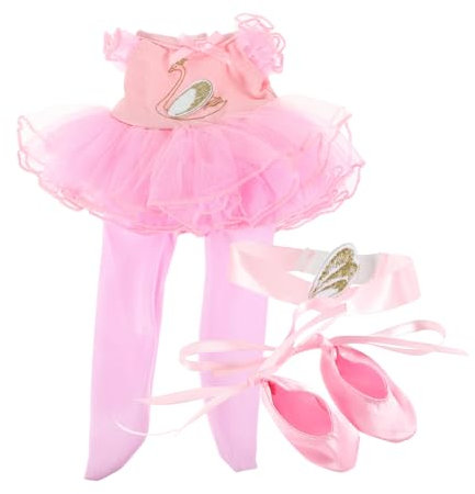 Abaodam 1 Satz Puppenballettkostüm Ballettzubehör Ballerina-Puppe Babypuppenkleid Puppen Ballettkleid Ballettanzug für Puppen Zubehör für Babypuppen Ballettrock für Puppen Polyester Rosa