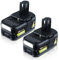 2 Pack 5.5Ah 18V P108 Li-ion Replacement for Ryobi 18V Battery Compatible with Ryobi Battery P108 P104 P105 P106 P107 Cordless Power Tools