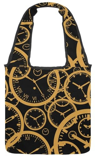 VAPOKF Goldene Uhr auf schwarzem Zeitmotiv