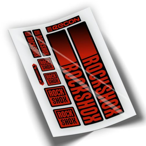 REF:VP442 Autocollants compatibles avec la fourche Rock-Shox RECON 2021-2025 VTT, stickers, autocollants, vinyles pour vélos de montagne. (ROUGE)