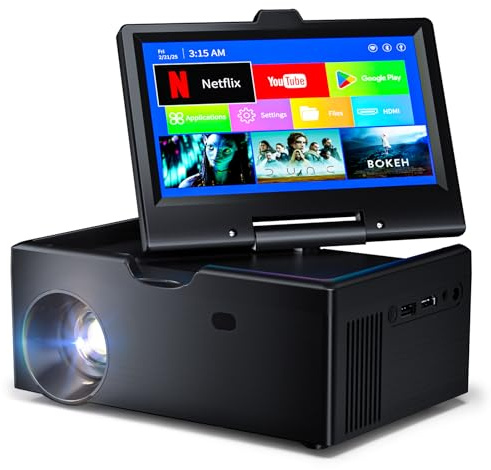 Small Smart TV,Mini TV with 7-inch Touchscreen,Built in Apps,Support SD,WiFi,Bluetooth,USB,HDMI Input,Kitchen TV Also As a Projector,Suitable for Home RVs and Outdoor Use