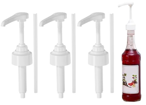 EUYKQNOI 3 Pièces Pompe Sirop Compatible avec Monin Distributeur Sirop Pompe avec Tuyaux Réutilisables Pompe Doseuse 10ml pour Monin Bouteilles de Sirop 1L