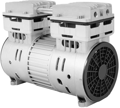Ölfreier Luftkompressor 750W 8Bar | Kompressor Leise 69dB mit 125l/min Fördermenge | Flüsterkompressor und Silent Kompressor für Werkstatt & Airbrush