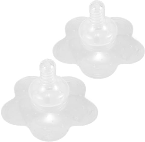 Flaches Stillhütchen 2 Stück, Transparent, Ventiliert | Brust und Babymund, Komfortabler Schutz, Hautfreundlich, Erleichtert das Anlegen, Unterwegs und Stillen