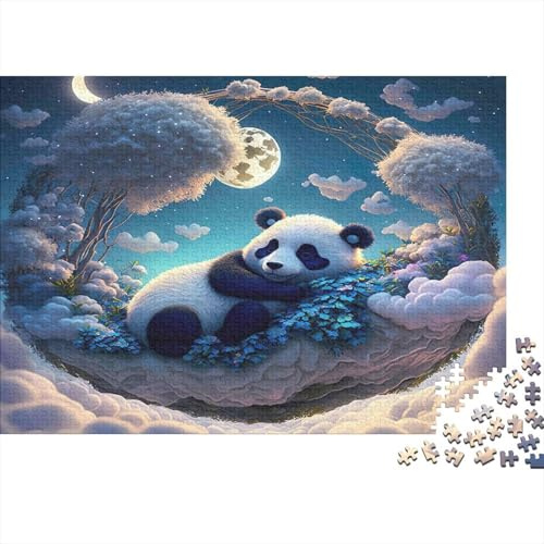 Panda Schlafmond 1000 Stück Extradicker Karton Klassisches Puzzle Senior Jigsaw Enthusiasten Bildungsspiel 38x26cm/1000pcs