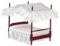 Puppenhaus Miniatur 1:12 Schlafzimmer Möbel Mahagoni Doppel 4 Poster Baldachin Bett