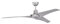 Industrie Design Deckenventilator Vourdries, 142cm Durchmesser, silber, ohne Steuerung und Beleuchtung
