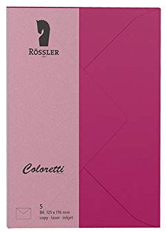 Rössler 220720546 - Coloretti Briefumschläge, 80 g/m², DIN B6, amarena, 5 Stück