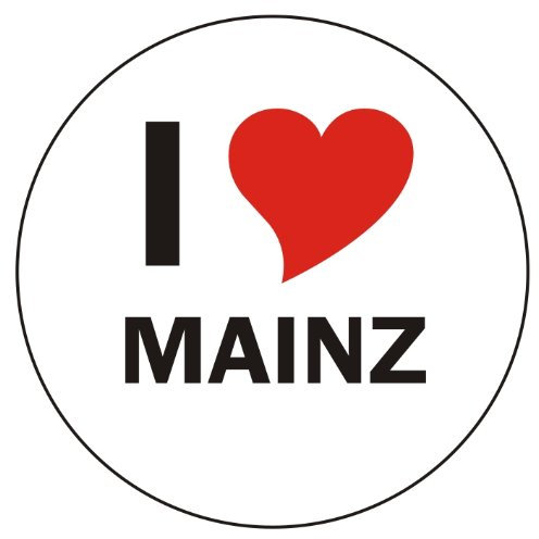 INDIGOS UG Auto Aufkleber I Love Mainz 8 cm - Autoaufkleber - KFZ Sticker selbstklebend - für Motorrad, Fenster oder Heckscheibe - wetterfest & UV-beständig