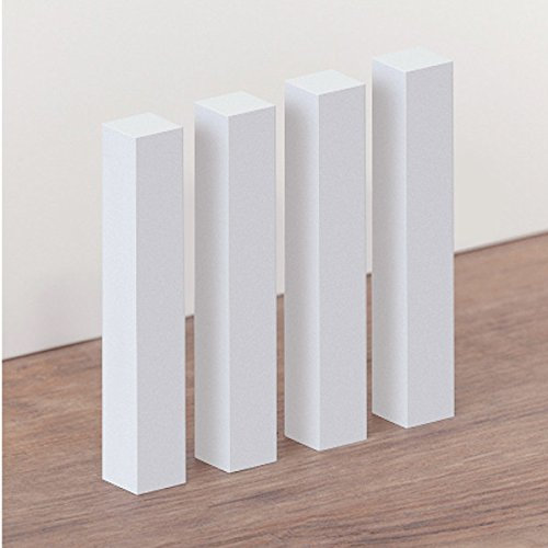 Universal - Holzecken 18 x 18 x 118 Innen/Außen für Sockelleisten, Buche massiv, weiß lackiert